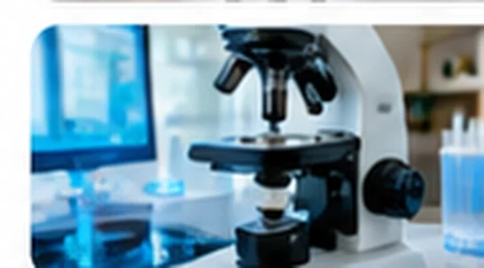 Laboratory microscope used for sample analysis